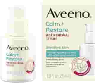 Aveeno Calm + Restore Age Renewal Anti-Wrinkle Face Serum, Sérum Antienvelhecimento Com Extrato Nutritivo De Aveia E Cranberry Melhora Visivelmente A Aparência De Linhas Finas, Sem Fragrância, 1,0 F