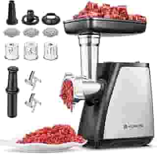 AAOBOSI Moedor De Carne Elétrico, [2800W Máx.] Moedor De Carne, Ralador De Queijo, Fabricante De Salsicha E Kit De Quibe Para Uso Doméstico