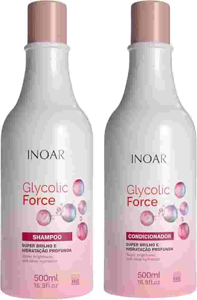 Inoar, Glycolic Force, Kit Sh Cond, Super Brilho, Hidratação Profunda - 500ml