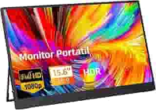 Monitor Portatil 15,6'', FHD 1080P Monitor Portátil Conectado Com USB C Dupla/HDMI, IPS Extensor De Tela para Notebook com VESA e Suporte de proteção, Plug and Play (15.6)