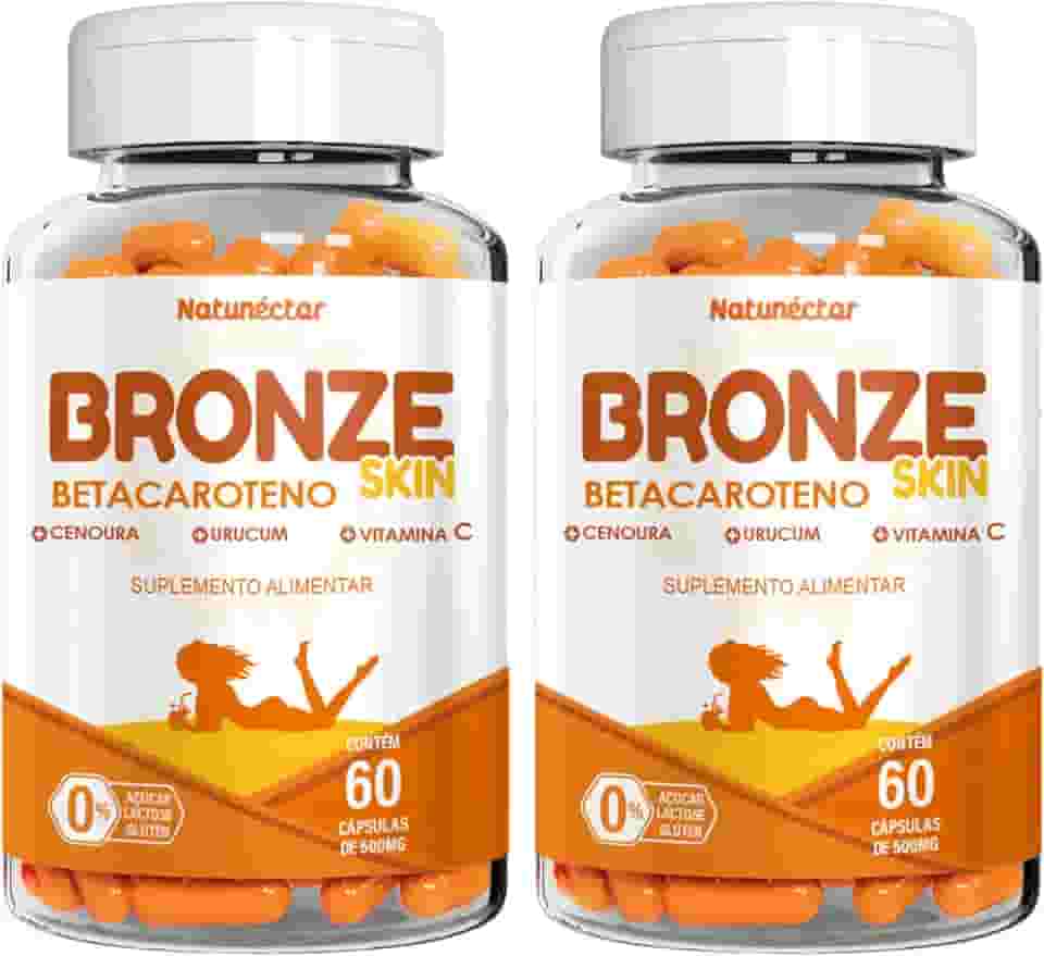 Kit Combo 2 Bronze Skin Betacaroteno + Vitamina C 120 Cápsulas Natunéctar