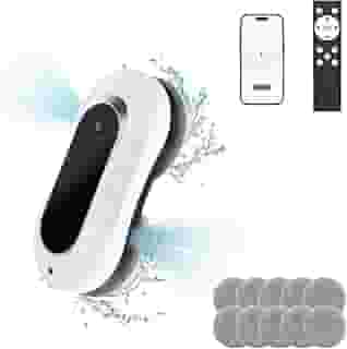 Robô inteligente de limpeza de janelas com spray de água duplo, limpador automático de janelas por dentro/externo, Winbot de potência de sucção 3000Pa, tecnologia de detecção de borda, lavador de