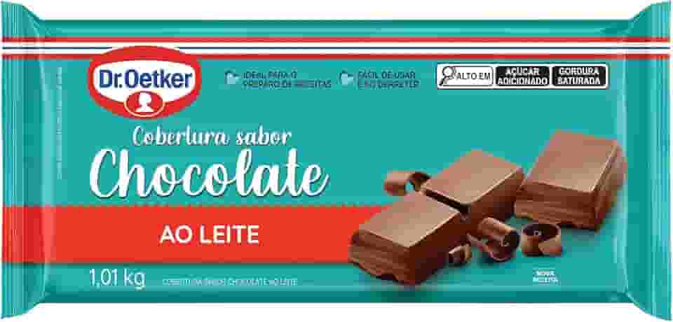 Dr. Oetker Cobertura em Barra Sabor Chocolate Ao Leite, Para Recheio e Cobertura de Bolos, Tortas, Pão de Mel, Doces e Sobremesas, Basta Derreter, 1kg