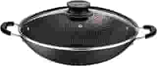 Wok Tramontina Paris Em Alumínio Com Revestimento Interno E Externo Em Antiaderente Starflon Max Chumbo Com Tampa De Vidro 36 Cm 6,0 L