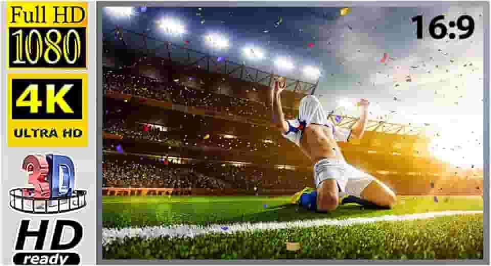 100 Polegadas Tela para Projetor - Tela Projetor，16:9, 68-210cm Ajustável, Ideal para EstudantesProfissionais de Escritório e Domicílio(100 Polegadas)