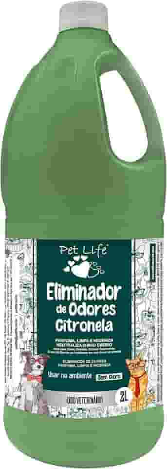 Eliminador de Odores Citronela Pet Life Cães e Gatos 2 Litros