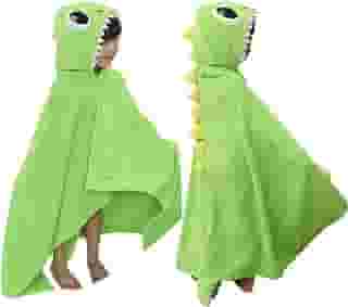 LPLSROAD Toalha de banho infantil com capuz, toalhas de praia grandes, roupão para crianças, meninos, meninas, para piscina, praia, banheiro (78,7 cm x 152,4 cm para 6-10 anos, dinossauro verde)
