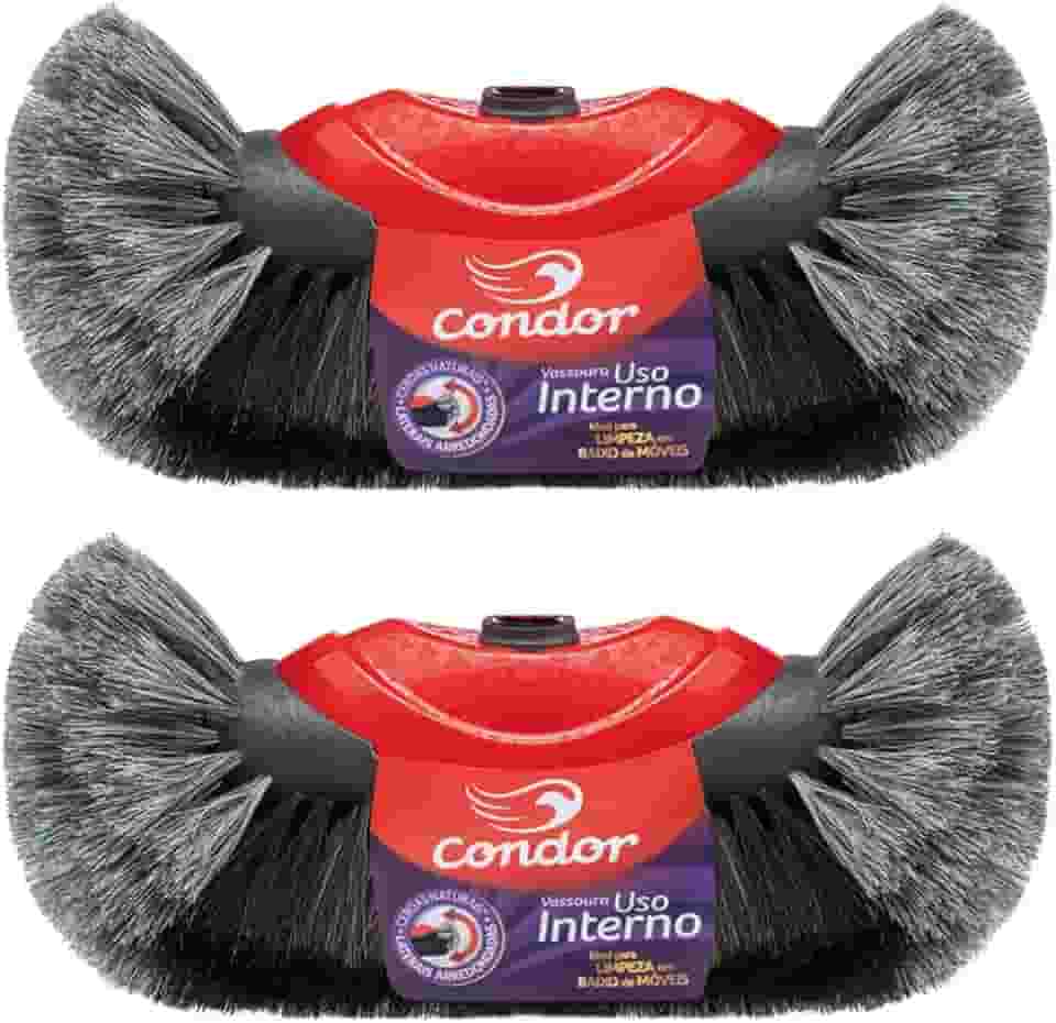 Kit 2 Vassouras De Pelo Natural Porcelanato Laminado Condor