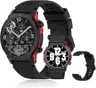 PEJE Relógio Smartwatch com Pulseira Extra - Tela AMOLED 1.43' Tela Full Touch, À Prova d'Água IP68, Faz/Recebe Chamadas,Notificações, 123+ Esportes, Assistente por Voz IA, iOS/Android (Preto)