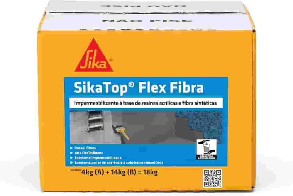 Sika - Impermeabilizante - SikaTop Flex Fibra Cinza - - Concreto - Pronto para uso - Caixa com 18kg