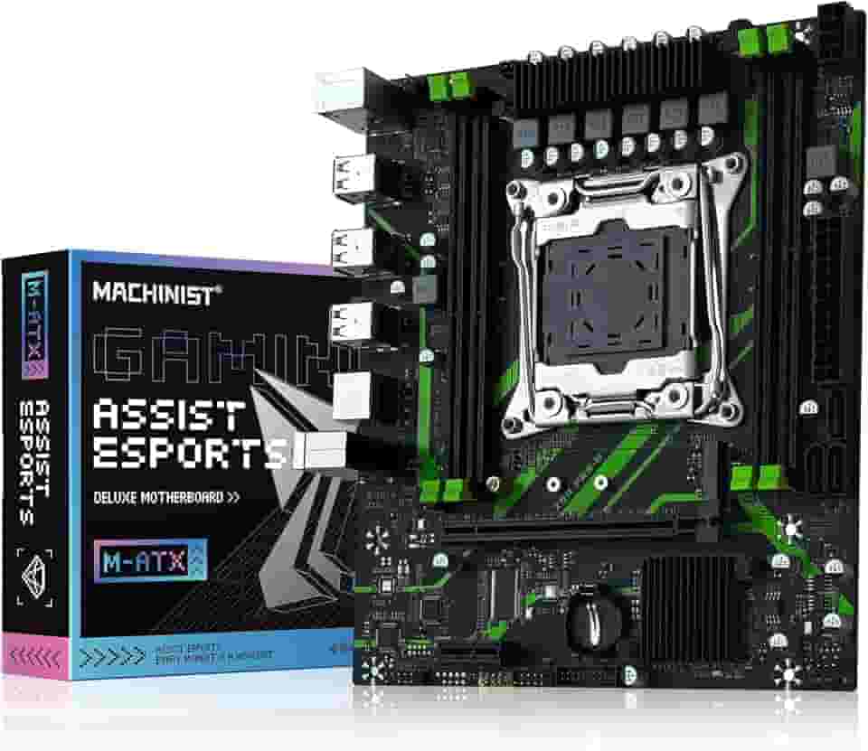 MACHINIST Placa-mãe X99 LGA 2011-3 Micro ATX para CPUs Intel E5 V3 V4 Series, DDR4 Max 128GB, NVME/NGFF M.2, PCIe 3.0, Gigabit LAN