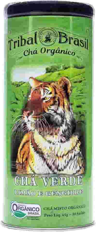 Chá Verde, Limão e Gengibre Orgânico - Lata - 30 Sachês - 45g