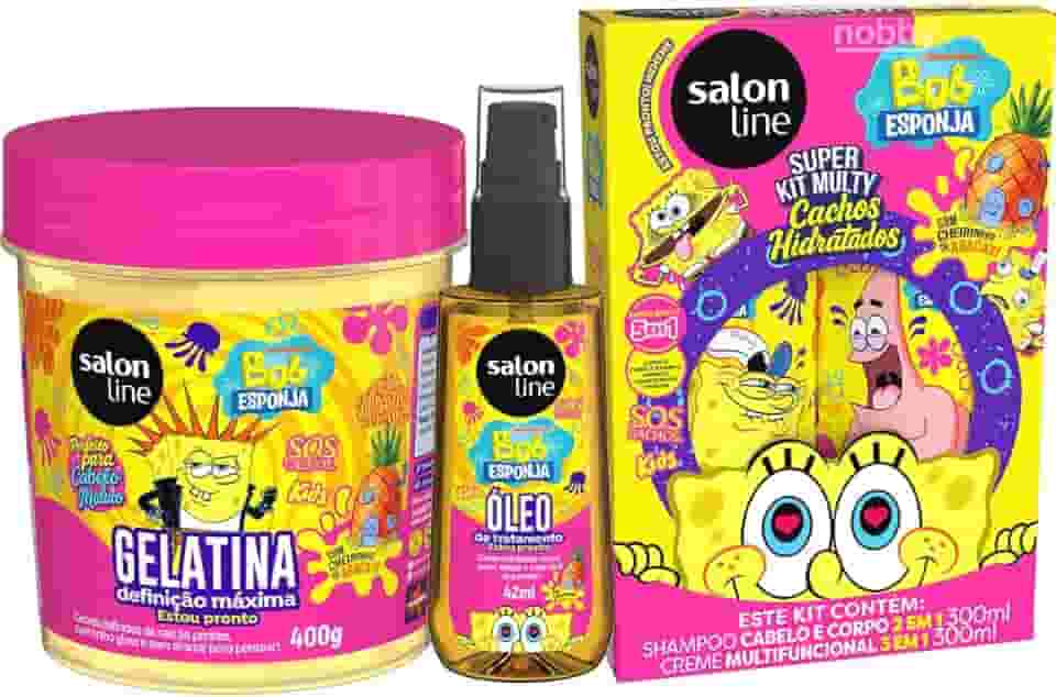 Kit Completo SOS Cachos Kids Bob Esponja, Salon Line