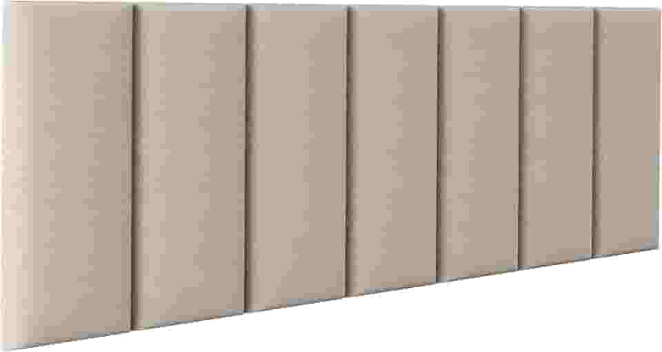 Cabeceira Cama Box Casal Kit C/ 7un Modulos Estofados Adesivo (Bege)