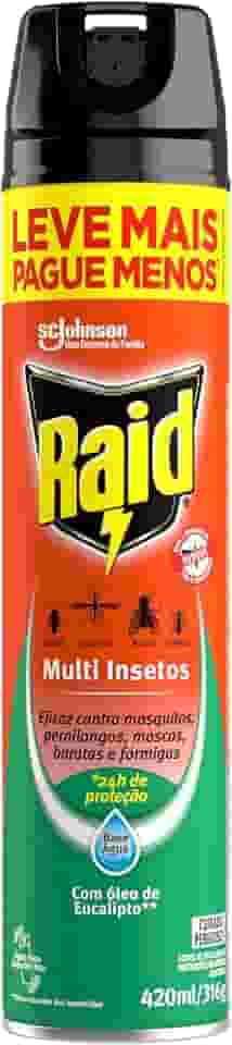 Raid Inseticida Aerosol Multi Insetos Eucalipto Leve Mais Pague Menos 420ml
