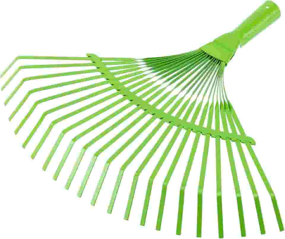 Vasoura para Grama e Jardim 22 Dentes sem Cabo Palisad Verde Pequeno 43cm