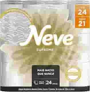 Neve Papel Higiênico Supreme Folha Tripla, 20m, Leve 24 Pague 21 Rolos