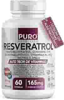Resveratrol Trans 165 mg Puro Nutrition + Coenzima Q10, Ácido Hialurônico
