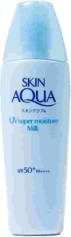 SKIN AQUA® Super Moisture Milk 40g - Protetor Solar Facial sem cor FPS50 com Ácido Hialurônico e Textura Leve