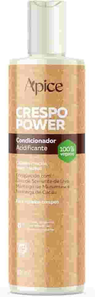 Ápice Condicionador Crespo Power Acidificante | Tratamento da Porosidade com Óleo de Semente de Uva e Manteigas Vegetais | 300ml