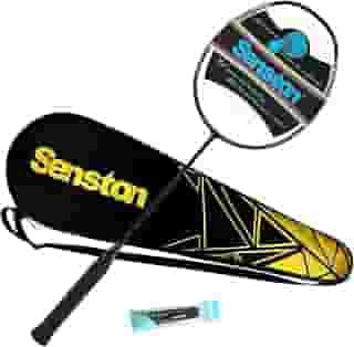Senston Raquete de badminton de alta qualidade N80, raquete profissional de badminton de fibra de carbono, bolsa de transporte incluída