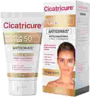 Cicatricure Protetor Solar Facial FPS 50 Antissinais Toque Seco UVA/UVB Para Pele Oleosa, Resistente à Água e Suor, Efeito Matte, Hidratante Diário Skin Care 40 ml