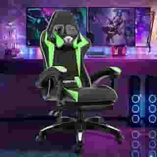 Belle&Zen Cadeira Gamer Ergonomica Moderno Verde, Design Ergonômico, Giro de 360 Graus, Material Premium, Adequada para Várias Ocorrências, para Trabalho, Estudo e Jogos