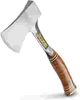 Estwing Machado esportivo – Machado de acampamento de 35,5 cm com estrutura de aço forjado e aderência de couro legítimo – E24A