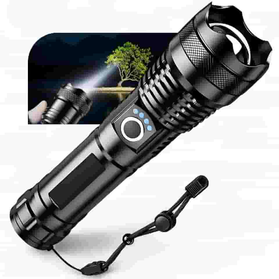 Lanterna Tática Militar T9 LED P50 Recarregável USB Profissional Zoom Ajustável Longo Alcance Potente Alta Intensidade
