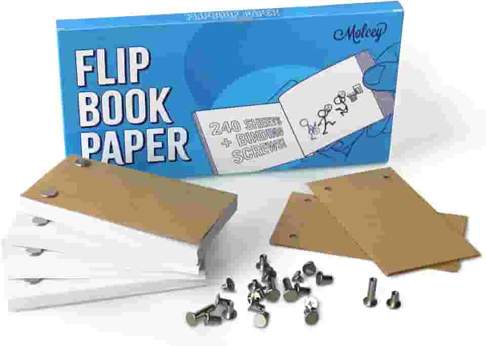 Flip Book em branco - Papel de animação de 240 folhas com furos - 480 páginas: para desenho, esboços de quadrinhos