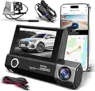 Camera Veicular Dupla 1080P, Câmera de Carro, Câmera de Ré Do Veículo,Dashcam Frontal, Interna e Traseira, Visão Noturna, FOV 130°, Cartão de 32GB Incluso, Acessorios Para Carro