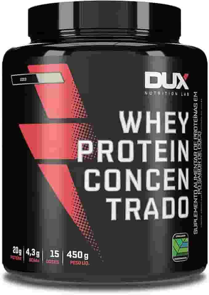 Whey Protein Concentrado Coco Pote 450g – Contribui para o Ganho Muscular Hipertrofia – Dux Human Health