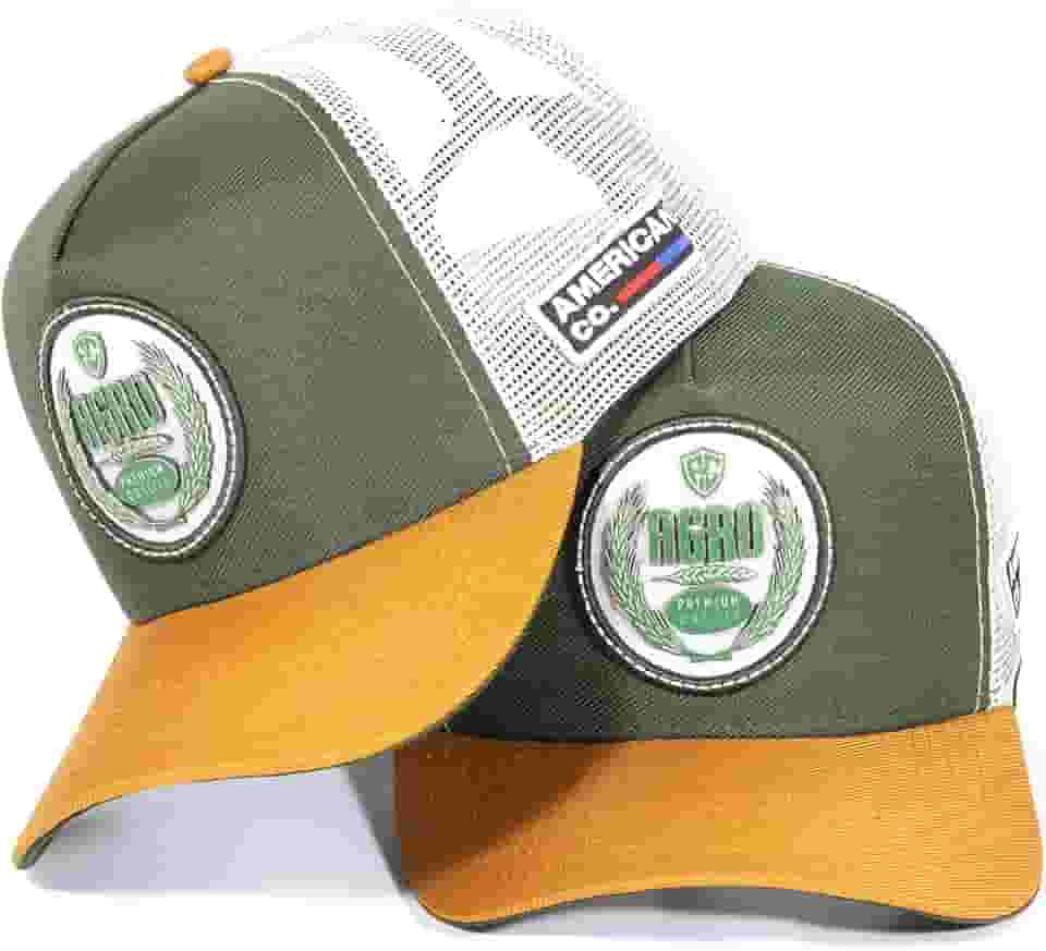 boné trucker modelo telinha masculino verde american company
