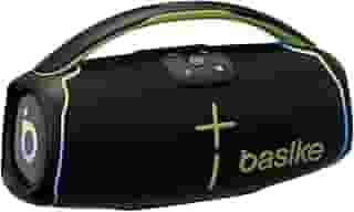 Caixa de Som Bluetooth Basike H61, 60W Potência, IPX6, Alto-Falante Hi-Fi, Luz RGB Surround, Portátil, Resistente à Água (Preto)