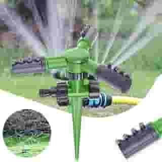Irrigador Giratório 3 Jatos Aspersor 360 Graus Espiga Para Jardim Gramado Horta Plantação Agrícola