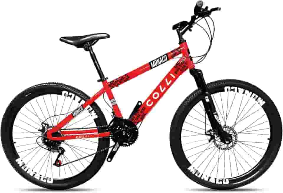 Colli Bike, Bicicleta Monaco, Aro 26, Freios a Disco, 21 Velocidades, Alavanca Rapid Fire 3/7V, Pedivela Triplo Aço, Selim Veloce PU C/Carrinho, Guidão Downhill