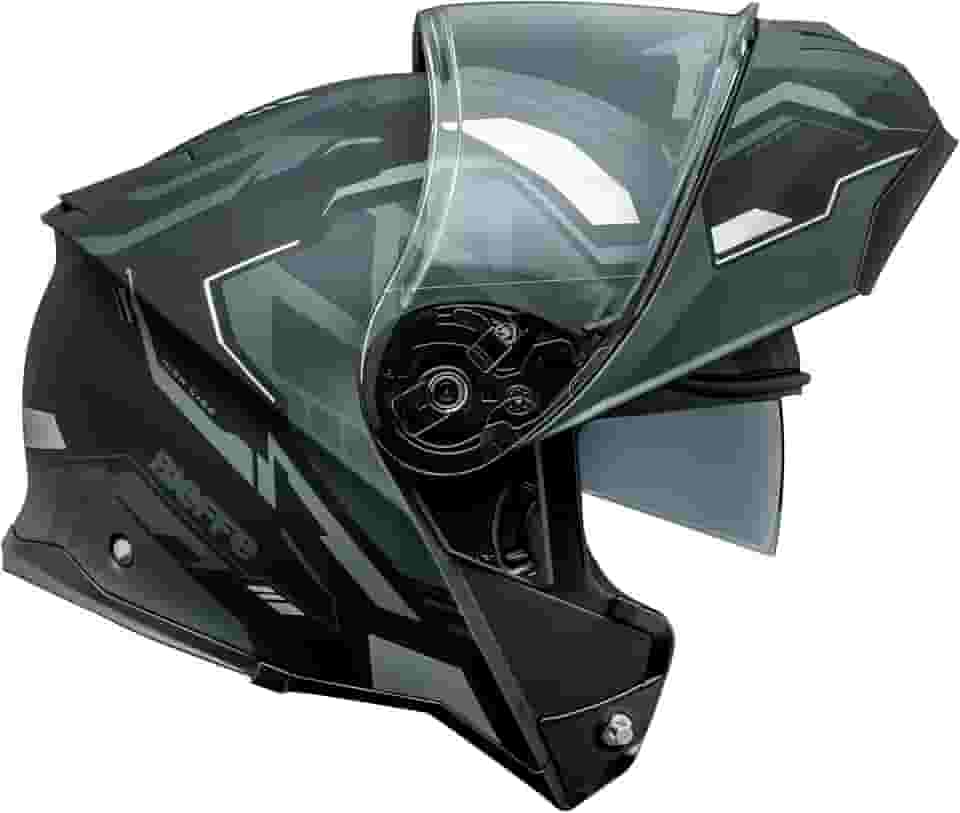 Capacete Bieffe Escamoteavel B-Dynamic Attractie Preto Fosco Grafite Com Óculos Interno