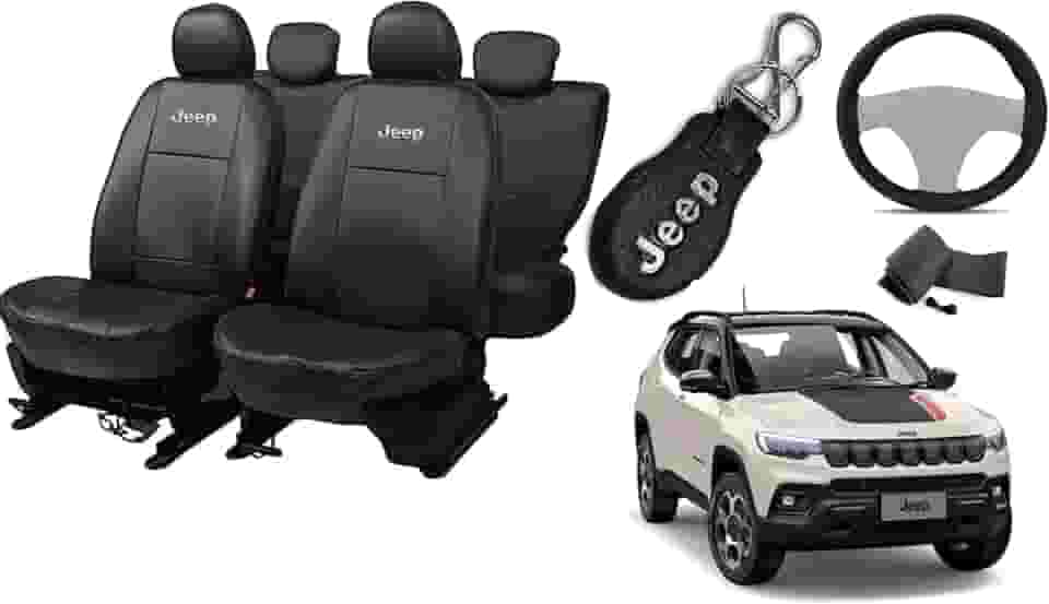 Capa de couro para o banco jepp compass 2018-2024 proteção impermeável