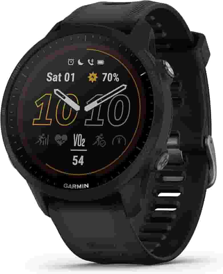 Garmin Smartwatch Forerunner® 955 Solar, GPS para corrida com capacidades de carregamento solar, sob medida para triatletas, bateria de longa duração, preto - 010-02638-00