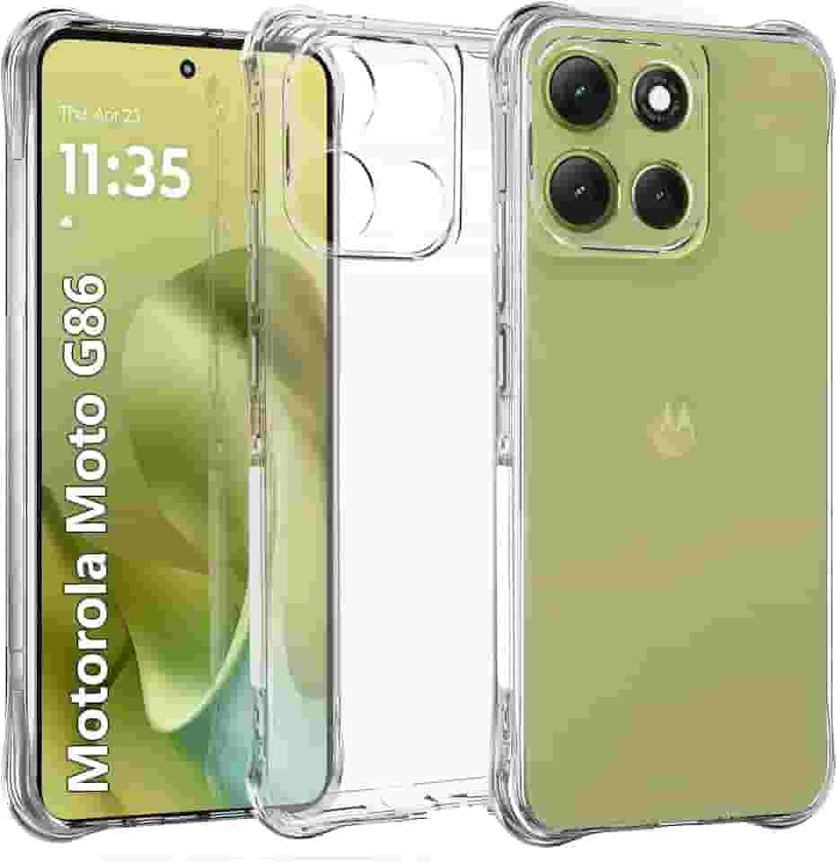 USTIYA Capa para Motorola MOTO G86 5G Case Uso Resistente, Capinha Bumper Absorção Choques em TPU Transparente Protector Câmera Espessamento nas Quatro Pontas da Carcasa