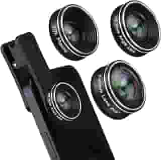 Lente para câmera de celular, kit de lentes de telefone 3 em 1 da Godefa - lente olho de peixe 205° + lente macro + lente grande angular de 120°, kit de lentes de câmera de celular compatível com iPhone, a maioria dos smartphones