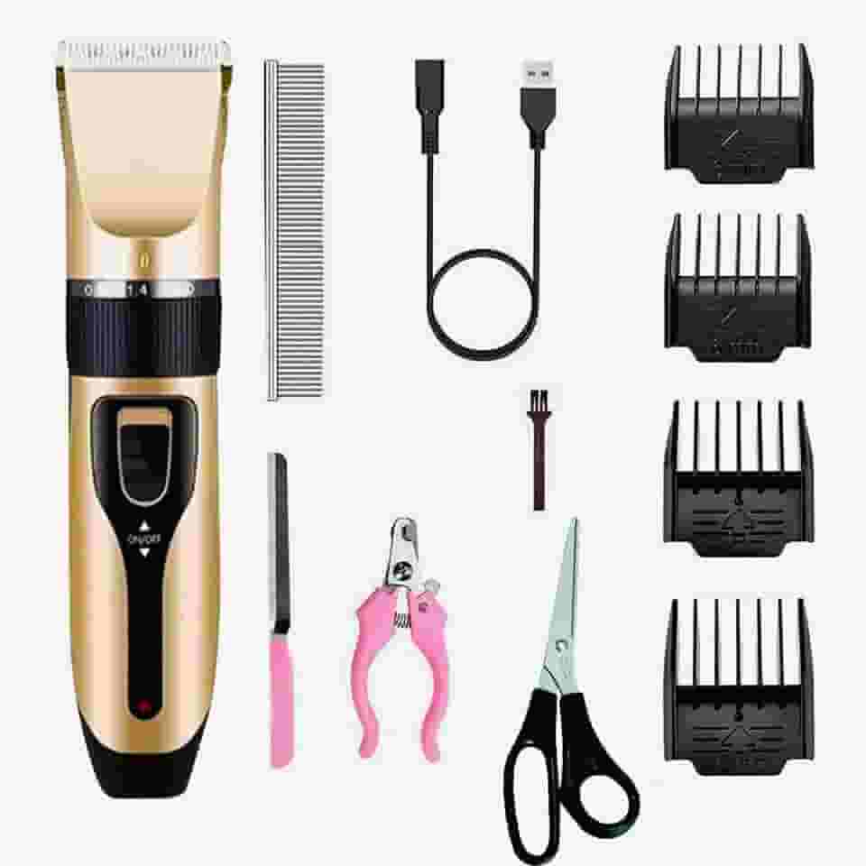 Máquina de Tosa Profissional Sem Fio para Cães e Gatos | Lâminas de Precisão Ajustáveis, Recarregável Bivolt, Silenciosa e com Kit de Acessórios Completo