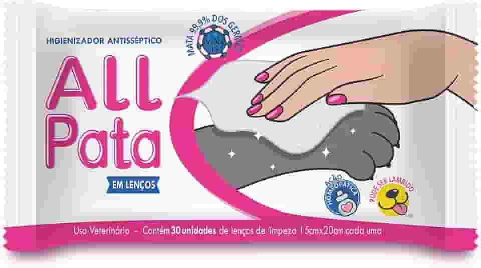 CatMyPet – ALL PATA LENÇOS Umedecidos Higienizador Antisséptico | Toalhinhas Lambíveis c/Extrato Calmante | Combate Vírus (Inclui COVID), Dermato Safe p/Cães e Gatos
