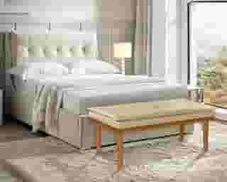 Banco Pilow Madri Corino Cores Luxo - Decor Kazza Shop (Bege)