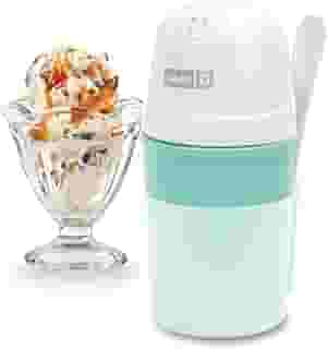 DASH Máquina De Sorvete My Pint (Aqua): Cremoso Multiuso Para Gelato Caseiro, Sorvete, Iogurte Congelado, Inclui Colher Misturar, Fácil Limpar E Armazenar