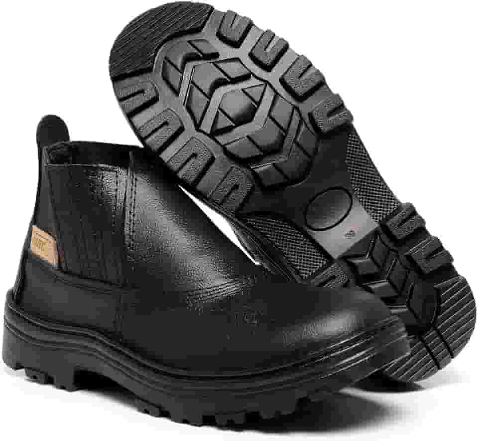 Bota de Couro Para Trabalho EPI Bico PVC Segurança
