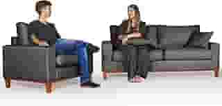 Conjunto de Sofá Living 3 lugares Duas Poltronas Essencial Estofados (Grafite, 4 Lugares)