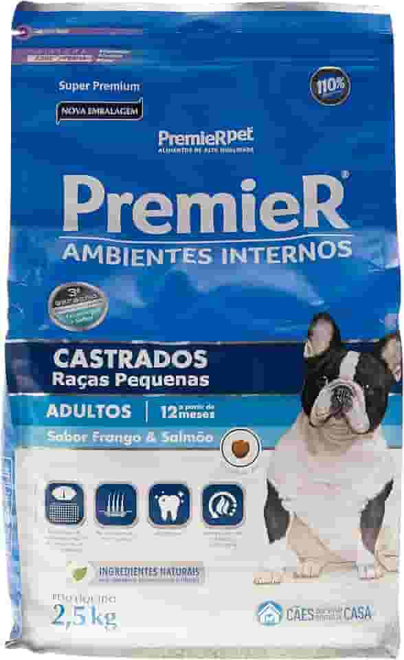 Ração Premier para Cães Adultos Castrados Sabor Frango e Salmão 2,5kg