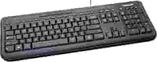 Microsoft Desktop com fio 600 (preto) - Combo de teclado e mouse com fio. Conectividade USB. Design resistente a derramamentos. Plug and Play