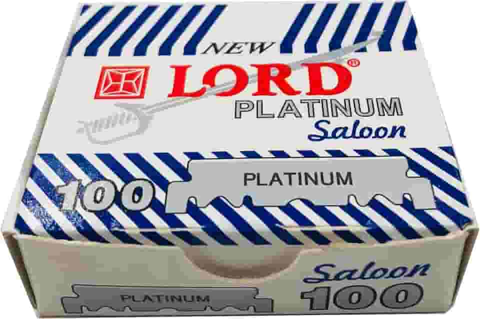 Lâminas de barbear de borda única Lord Platinum, 100 lâminas